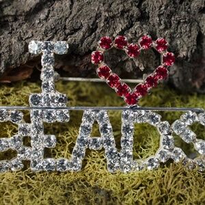 I Love Beads Crystal Brooch - Pin